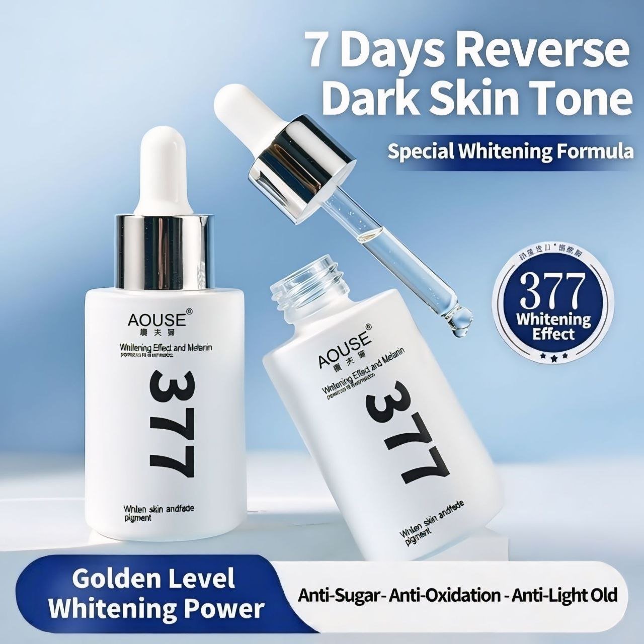 AOUSE 377 Whitening Serum – Brighten Dull Skin, Fade Pigment, Hydrate & Glow in 7 Days