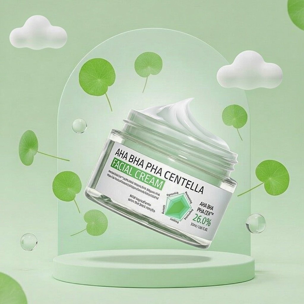 Centella Asiatica Hexagonal Moisturizing Cream 55ml – AHA BHA PHA Facial Cream