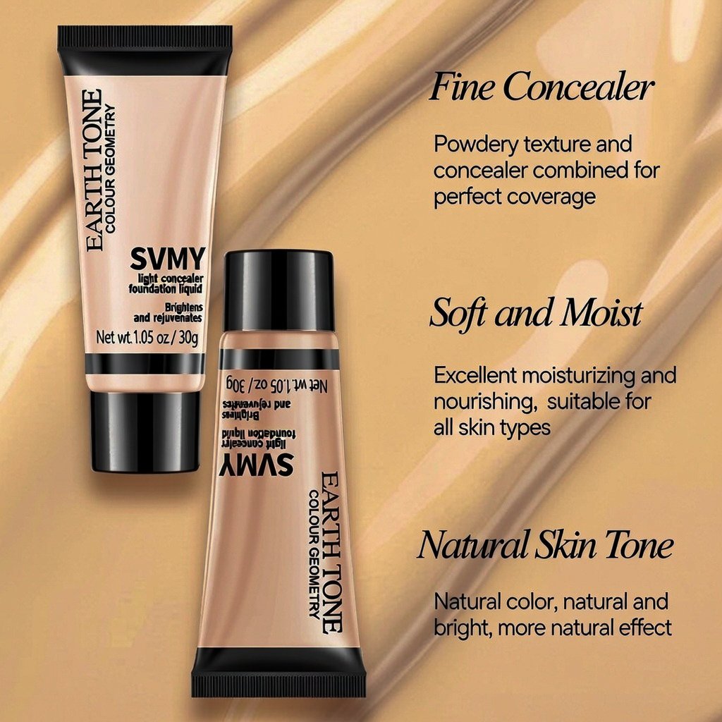 Flawless Liquid Foundation – Waterproof, Long-Lasting, Ivory White for Oily & Neutral Skin