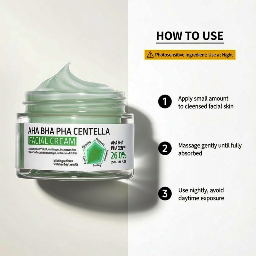 Centella Asiatica Hexagonal Moisturizing Cream 55ml – AHA BHA PHA Facial Cream