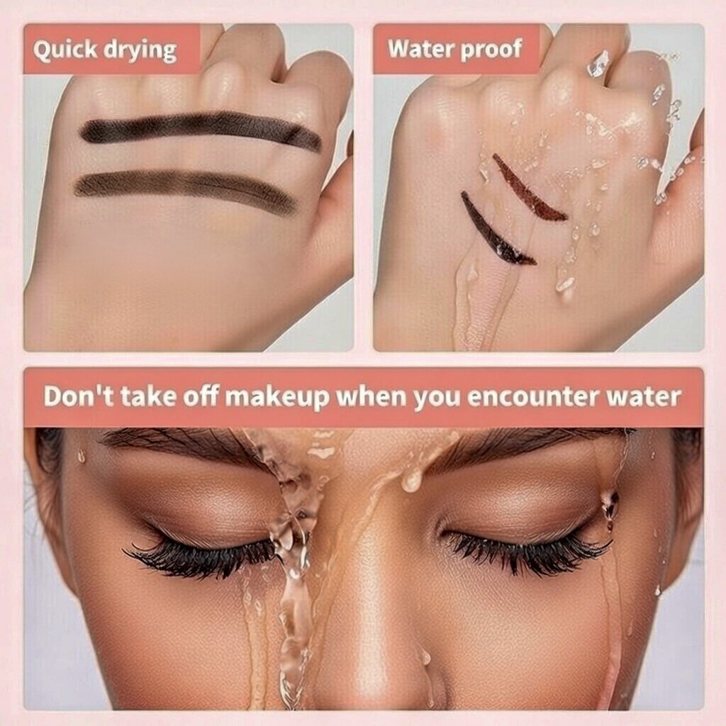 Long‑Lasting Waterproof Stamp Eyeliner — 2ml | Black & Light Brown