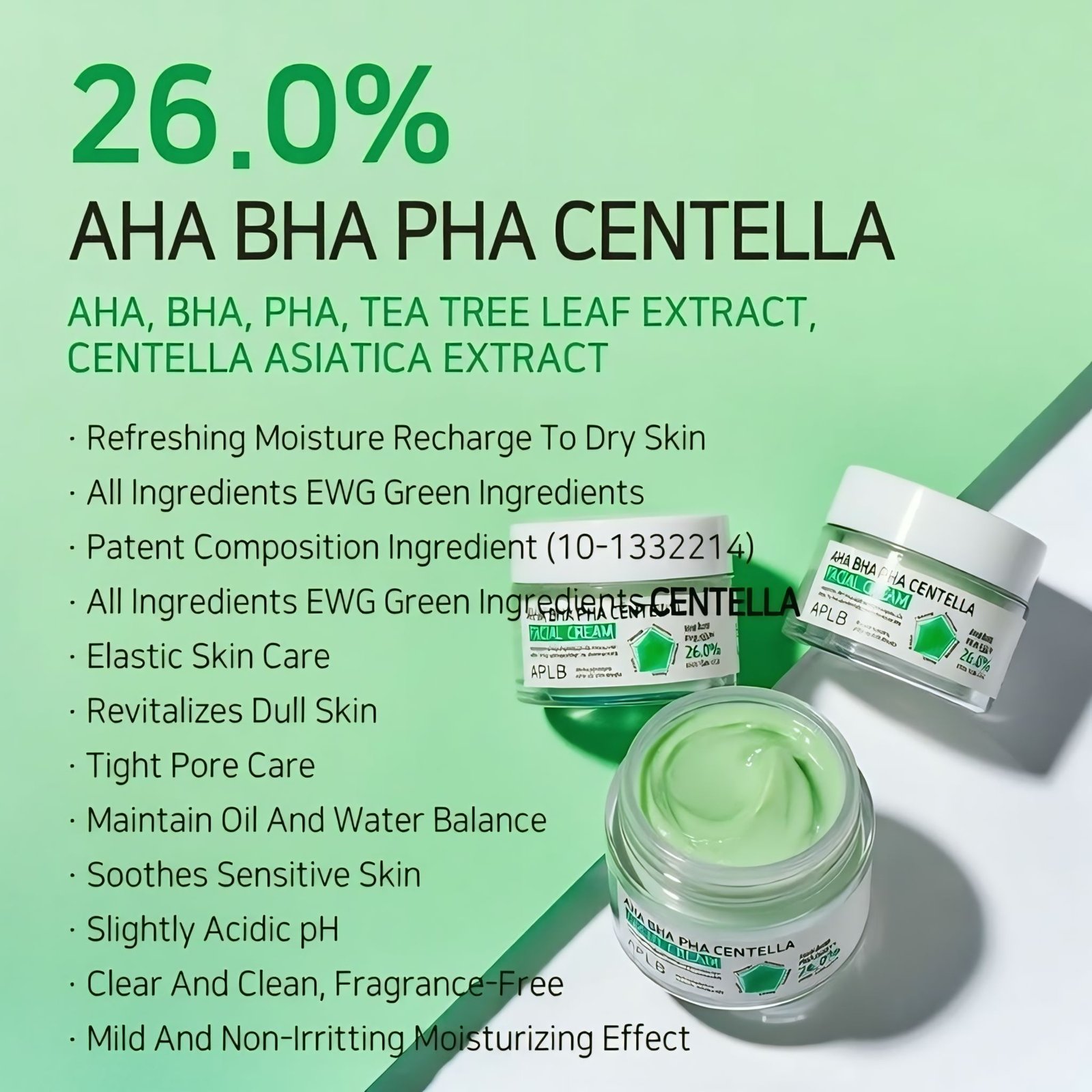 Centella Asiatica Hexagonal Moisturizing Cream 55ml – AHA BHA PHA Facial Cream