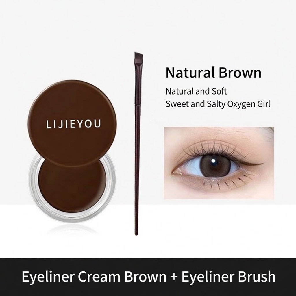 Waterproof Eyeliner Gel – Long‑Lasting, Smudge‑Proof, Sweat‑Proof Black Eyeliner (With Brush)