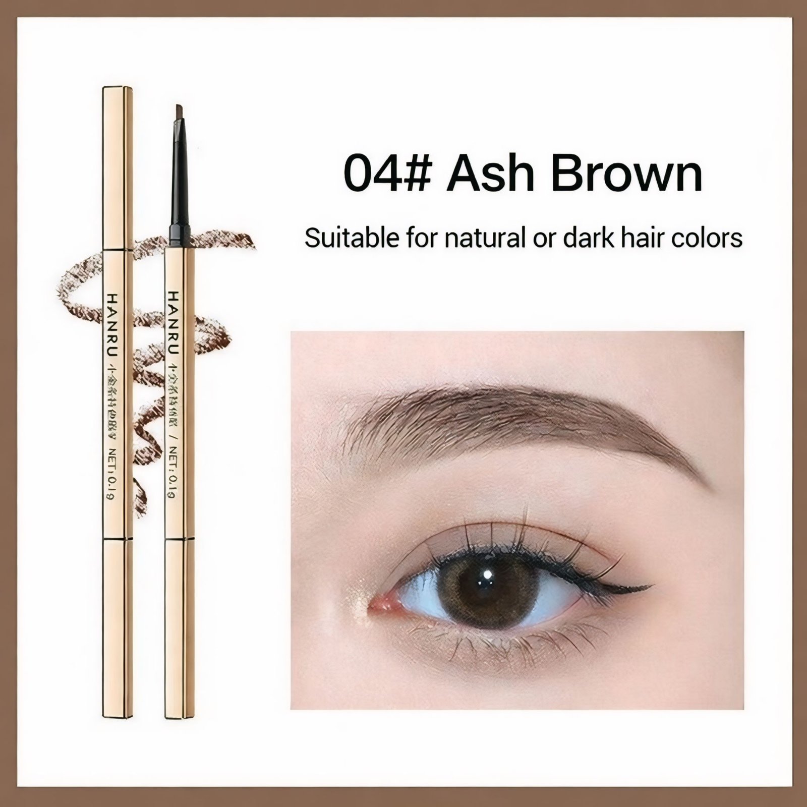 HANRU Small Gold Bar Double Eyebrow Pencil – Ultra‑Fine, Waterproof, Long‑Lasting Natural Brow Definer