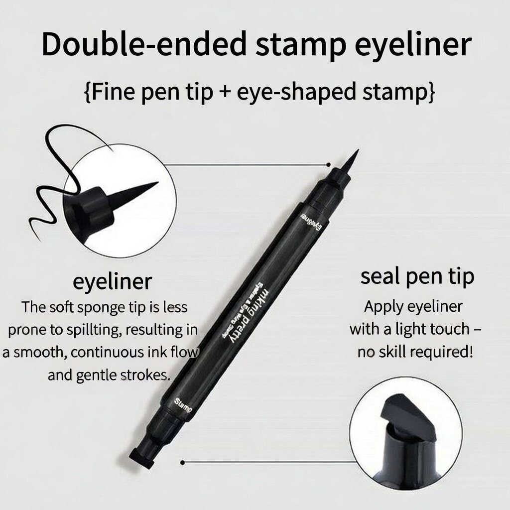 2-in-1 Waterproof Winged Eyeliner Stamp - Perfect Cat Eye in Seconds