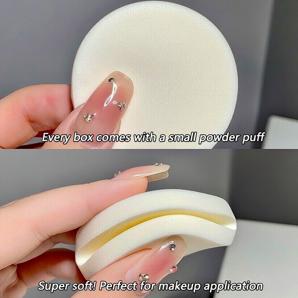 Gogo Bear Milk Moe Cotton Powder Cake - Matte Oil Control & Brightening Compact Powder for Daily Use