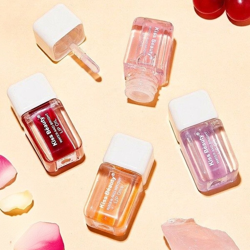 Kiss Beauty Watery Translucent Lip Oil - Pouty Lips Moisturizing Mirror Lip Gloss