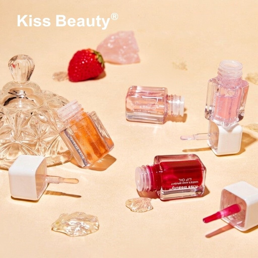 Kiss Beauty Watery Translucent Lip Oil - Pouty Lips Moisturizing Mirror Lip Gloss